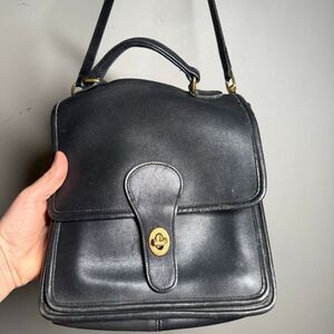 Coach Vintage black leather Willis satchel crossbody bag